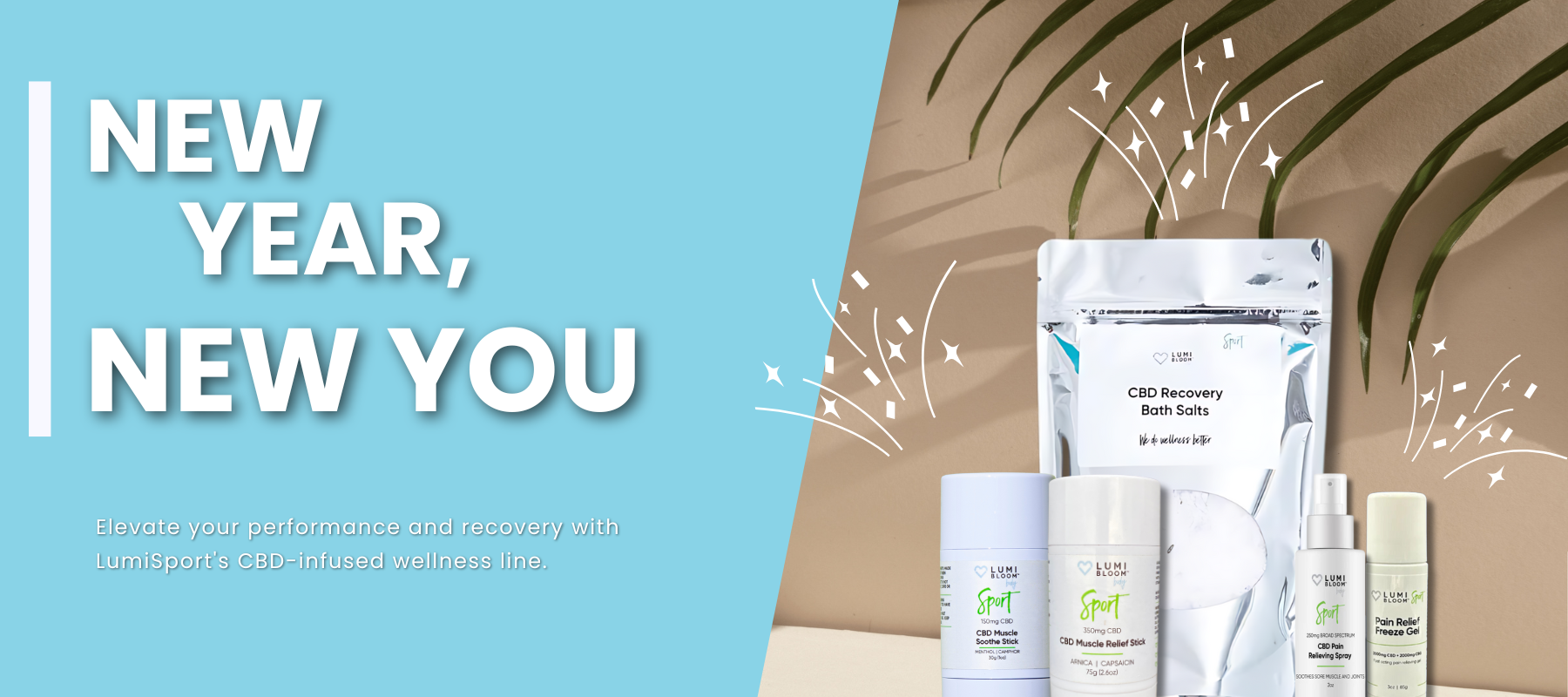 LumiSport CBD wellness products promoting recovery and performance for the new year.